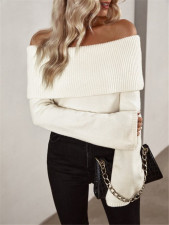 One Shoudler Solid Sweater GZYF-1016