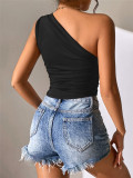 Single Shoulder Sleeveless T Shirt GZYF-1119