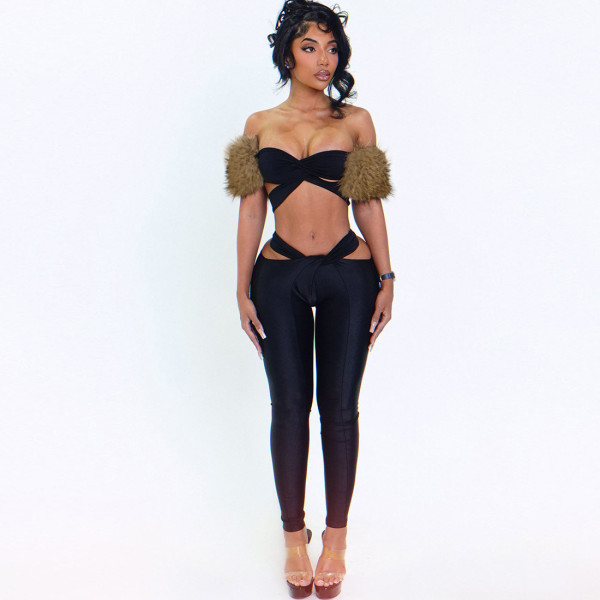 Sexy Patchwork Two Piece Pants Set GZJQ-K25S84907