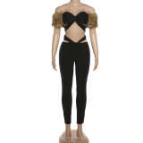 Sexy Patchwork Two Piece Pants Set GZJQ-K25S84907