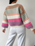 Stripe Color Block Cardigan Sweater GZYF-1167