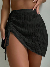 Knits Hollow Out Drawstring Skirt GZYF-1116