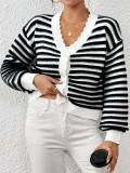 Stripe Color Block Cardigan Sweater GZYF-1167
