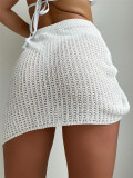 Knits Hollow Out Drawstring Skirt GZYF-1116