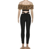 Sexy Patchwork Two Piece Pants Set GZJQ-K25S84907
