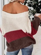 Color Block Loose Knis Sweater GZYF-1096