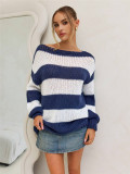 Contrast Color Pullover Sweater GZYF-1103