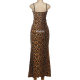 Leopard Sequin Lace Patchwork Maxi Dress GSLF-K25D82028