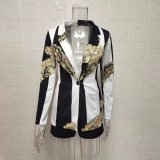 Print Blazer Coat Two Piece Short Set GWTC-W0522
