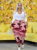 Camouflage Print Ruffles Pant SHMF-6172