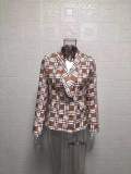 Plus Size Long Sleeve Plaid Print Blazer Coat GWTC-W0273