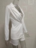 Print Blazer Coat Two Piece Short Set GWTC-W0522