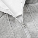 Casual Long Sleeve Zip-Up Hooded Coats GSBD-G24TP143