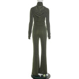 Fashion Hooded Top And Flared Pants Two Piece Sets GSBD-Q25ST339