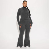 Fashion Hooded Top And Flared Pants Two Piece Sets GSBD-Q25ST339