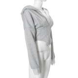 Casual Long Sleeve Zip-Up Hooded Coats GSBD-G24TP143