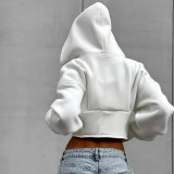 Casual Long Sleeve Zip-Up Hooded Coats GSBD-G24TP143