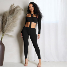 Sexy Slim Long Sleeve Hollow Jumpsuits GSBD-D25JP341