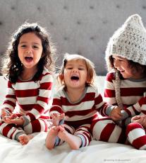 Striped Print Parent-Child Homewear Set GSGS-0590
