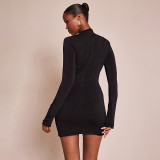Hollow Out Ruched Mini Dress GSZM-J25DS377