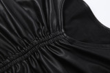 Solid Color Ruched Tops Two Piece Pants Set GZJQ-K25S85221