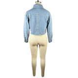 Long Sleeve Irregular Denim Jackets TE-4740