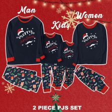 Christmas Print Matching Family Long-Sleeve Pajama SetGSGS-0869