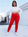 Plus Size Solid Color Sport Yoga Pants YIM-444