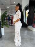 Hollow Out Lace Tie Up Two Piece Pant Set NY-3793