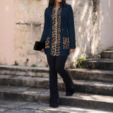 Casual Fleece Leopard Patchwork Hooded Coats OMY-12022