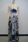 V Neck Halterneck Print Even Dress GANY-LB1278