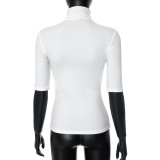 Solid Color High Collar Tight Tops GSBW-Y25TP032