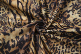 Leopard Print V Neck Long Sleeve Skirt Suit XEF-K25S85189