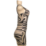 Print Sleeveless Mini Dress GAXB-Q298DS