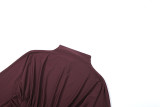 Solid Color Long Sleeve Ruched Mini Dress DLSF-K25D85398
