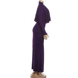 Solid Color Irregular Maxi Dress XEF-K25D85667