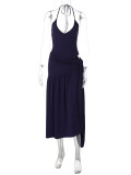 Sexy Backless Bodysuit Tie Up Long Skirt 2 Piece Set BLG-S4817189A