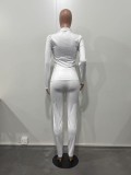 Snake Print Long Sleeve Tight Two Piece Pants Set OLYF-6193