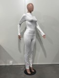 Snake Print Long Sleeve Tight Two Piece Pants Set OLYF-6193