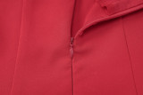 Solid Color V Neck Mini Puffy Dress GLAG-D5819932F
