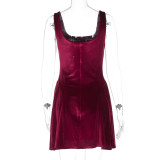 Velvet Sleeveless Tank Dress GLAG-D5A20537F