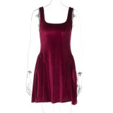 Velvet Sleeveless Tank Dress GLAG-D5A20537F