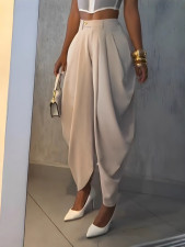 Solid Color Wide Leg Flower Bud Pants GXHF-M80802
