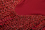 Solid Color Tassel Tube Top Bodysuit GZJQ-K25K86552