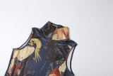 Sleeveless Backless Print Skinny Romper GZJQ-K25Q85080