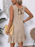 Ruffled Sleeveless Casual Dress GYOU-CX2526