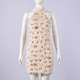 Sleeveless Sequin Backless Mini Dress GFRT-32776DBY
