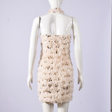 Sleeveless Sequin Backless Mini Dress GFRT-32776DBY