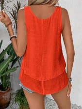 Casual Solid Color Sleeveless Top GYOU-CX5213