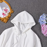 Solid Color Zipper Hooded Sweatshirt Coats GNZD-32694TBY
